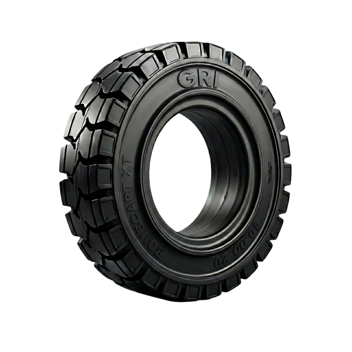 10.00-20 7.5" GRI BOMBCART Wide Tread, Standard, Solid, Black