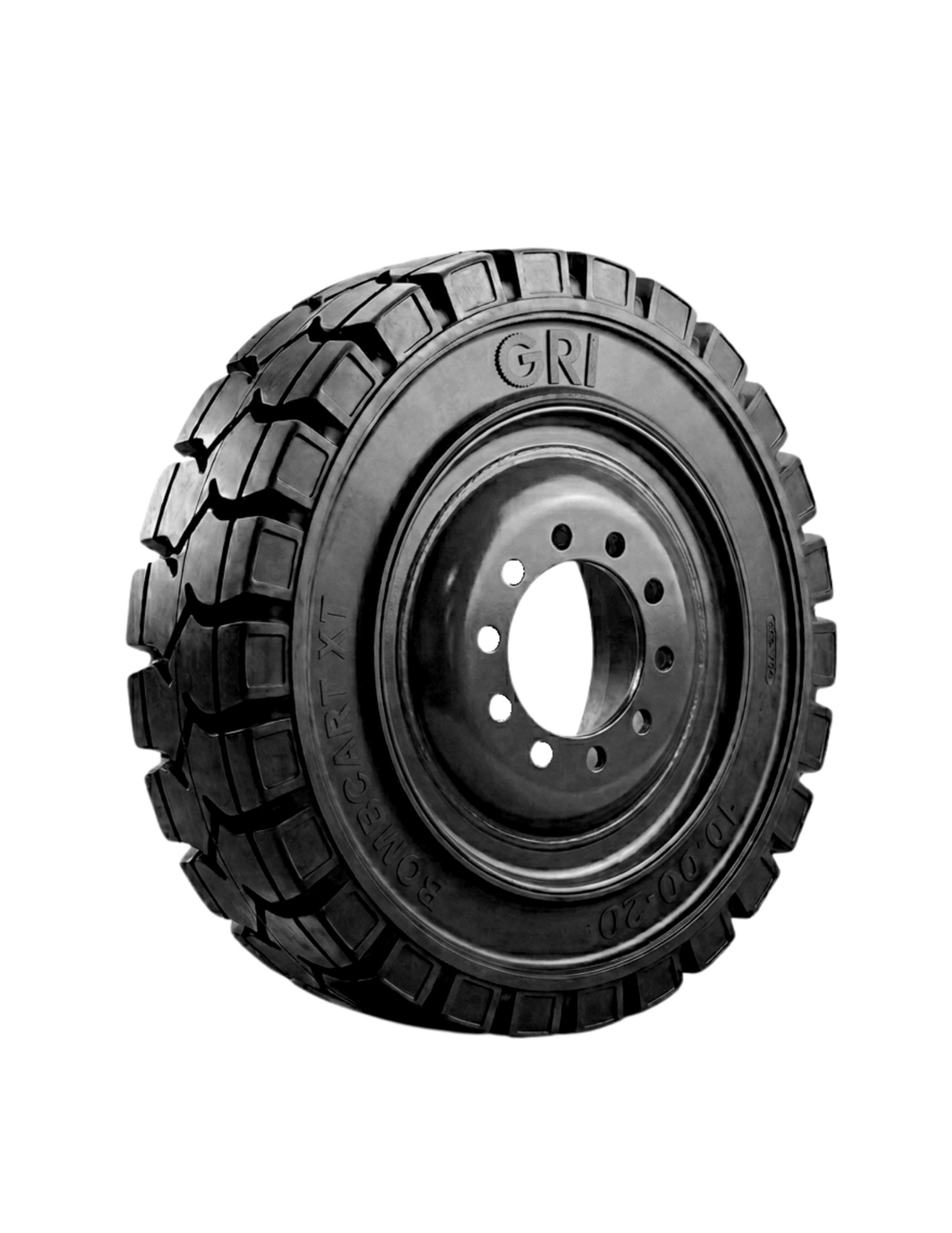 10.00-207.5"GRIBOMBCART10lug-pilotedWHEELMOUNTED,WideTread,Standard,Solid,Black